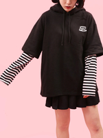 WC/フェイクレイヤードプルパーカー