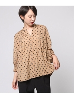 ドットブラウス/ベージュ(005)