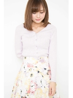 Chewyリブジュエル釦カーディガン/ネイビー(120)