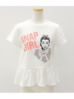 【ANAP GIRL】ガールプリントぺプラムTシャツ/ホワイト(001)