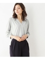 スパンジョーゼット ブラウス/ライトグレー(011)