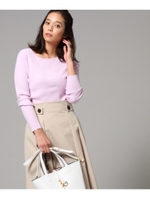 【洗える】編地切り替えニット/ベビーピンク(071)