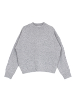 ツイストスリーブアンゴラ混ニット/グレー