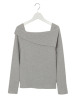 スクエアニットトップス/WHITE