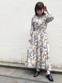 フラワーパターンワンピース/クロ