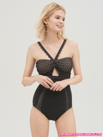 レーシィパネルスイムウエア/ブラック