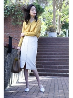 [WEB限定商品]2WAYダブルクロスタイトスカート/ベージュ(040)