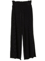 ・プリーツワイドパンツ/ブラック