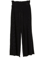 ・プリーツワイドパンツ/ブラック