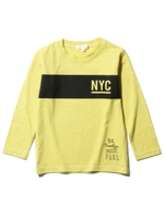 【160cmまで】バイカラーロゴTシャツ/レモンイエロー(031)