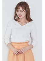 ◆フラワービジューニット/ホワイト(030)