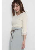 ◆リリーレースエンブロイダリーニット/レモン(060)