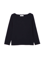 ◆大きいサイズ◆ハイゲージスカラップニット/ネイビー(120)