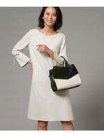【洗える】カルメラポンチワンピース/ライトグレー(011)