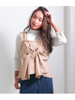 【Alluge】サマーツイードフレアリボンビスチェ/ブラック(027)