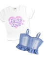 【ANAP KIDS】デニムビスチェ+TシャツSET/ホワイト(001)