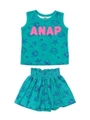 【ANAP KIDS】ネオンシェル総柄セットアップ/エメラルド(039)