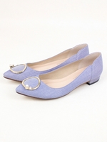 パール付リングポインテッドシューズ/ブルー