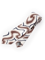 フォサッティプリントウェーブネクタイ/ホワイト(102)