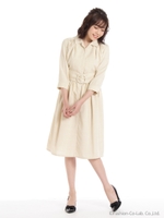 共ベルト付きチェックOP/ベージュ