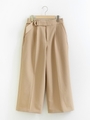 Dカンベルトワイドクロップドパンツ/ベージュ