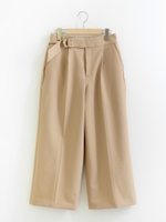Dカンベルトワイドクロップドパンツ/ベージュ