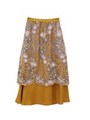 tulle embroidery skirt/yellow
