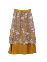 tulle embroidery skirt/yellow