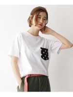 【WEB限定】ボーダー スター 異素材ポケットTシャツ/ホワイト(005)