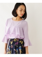 【WEB限定】洗えるフリルブラウス/ベビーピンク(071)