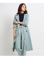 【洗える】デニムトレンチコート/ライトブルー(092)