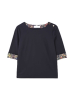 ◆大きいサイズ◆リバティWild Flowerドッキングカットソー/ネイビー(120)