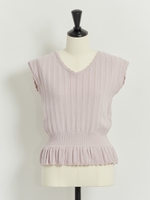 クロシェライクニット/ピンク