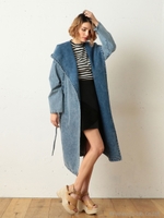 ケミカルデニムコート/ブルー