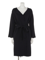 ダブルフェイスニットガウンコート/ネイビー