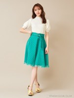ドットシアースカート/グリーン