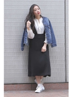 ハイウエストジャンパースカート/ブラック(010)