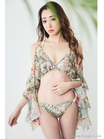 ボタニカル柄3点ビキニセット/PNK