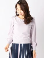 ボリュームスリーブVニット/ライトブルー