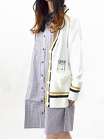 ボンジュールラインBIGカーディガン/ネイビー