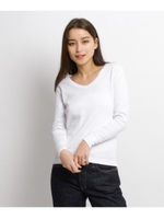 ミラーフライスVネックロングTシャツ/ホワイト(001)