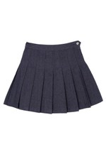 ラメデニムプリーツスカート/ブルー