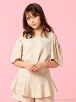 ラメ刺繍ブラウス/ベージュ