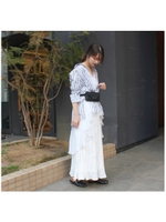 ロングシャツワンピース/ストライプ