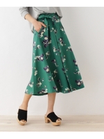 花柄フレアスカート/グリーン(122)