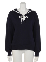 コビニャーレースアップセーラートップス/ネイビー