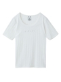 RHINESTONE RIB TOPS/ホワイト