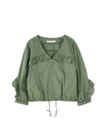 《EDIT COLOGNE》フリルミリタリーブルゾン/カーキ(180)