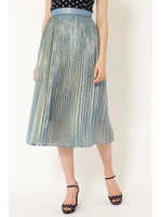 アレクシア光沢シアープリーツスカート◆/BLUE(110)