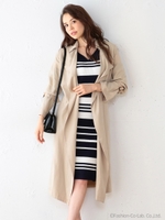 サイドスリットトロンチコート/ピンク